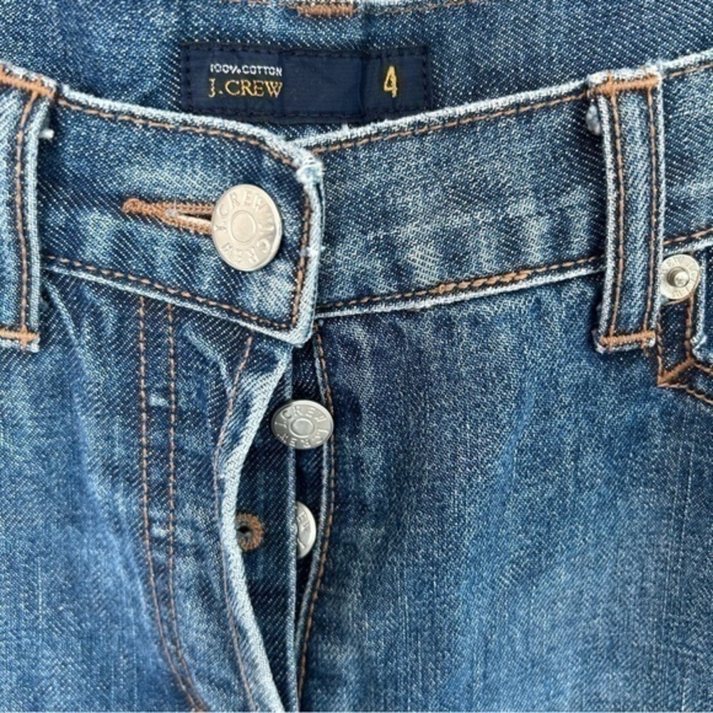 โจJ Crew button fly crop boyfriend blue jeans ๐ 4 - Picture 3 of 10